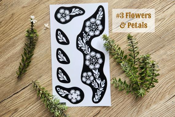 Flowers Henna Stencil